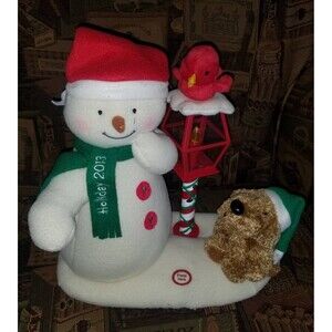 Hallmark 2013 Jingle Pals Snowman & Dog Cardinal Lamp Post Animated Musical